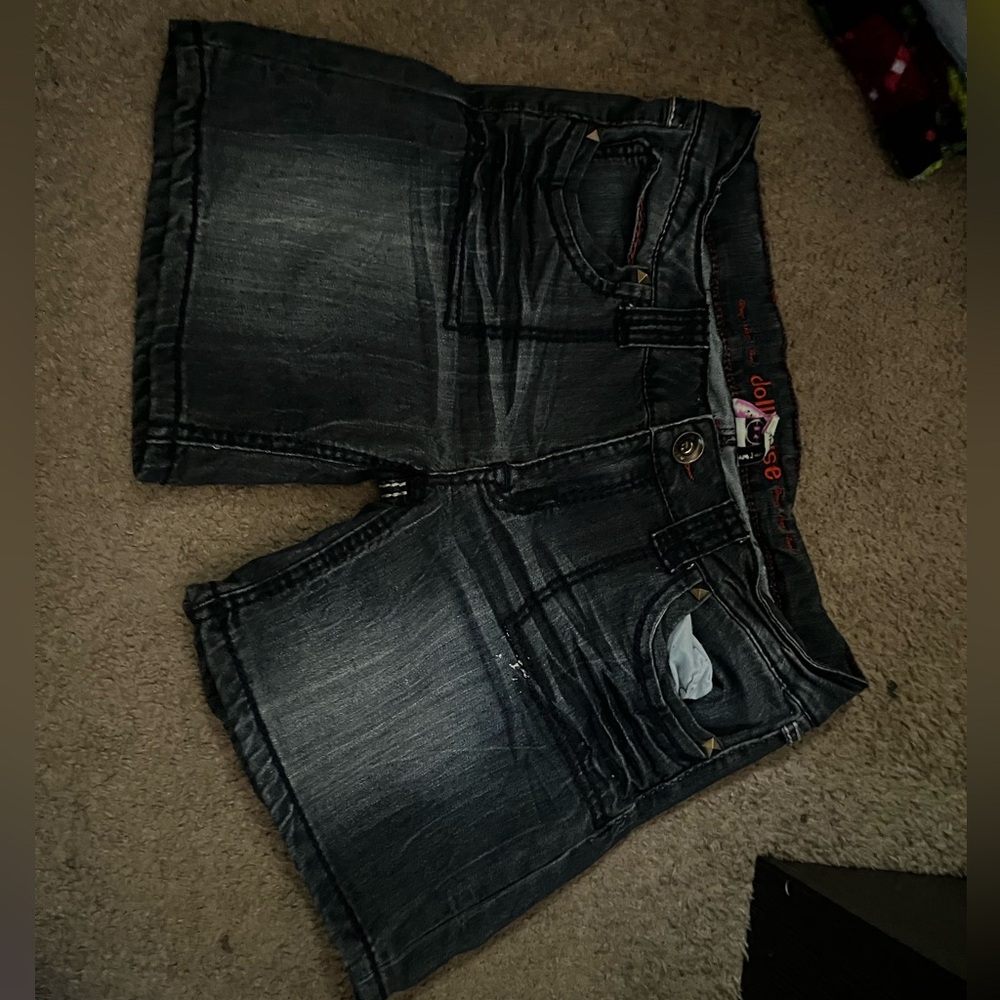 Rock Jean shorts Upper thigh length